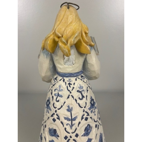 Jim Shore Heartwood Creek Singing Angel Figurine Blue White No Wings 2003 - Picture 5 of 11
